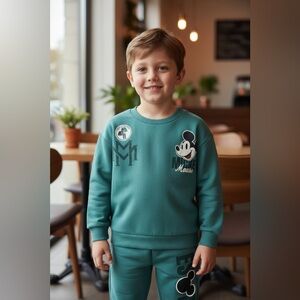 Disney Kids Teal Mickey Mouse Sweatshirt